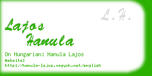 lajos hanula business card